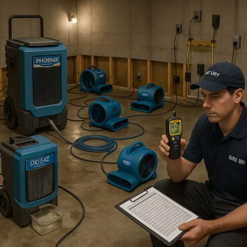 Structural Drying and Dehumidification process in Webb County, TX